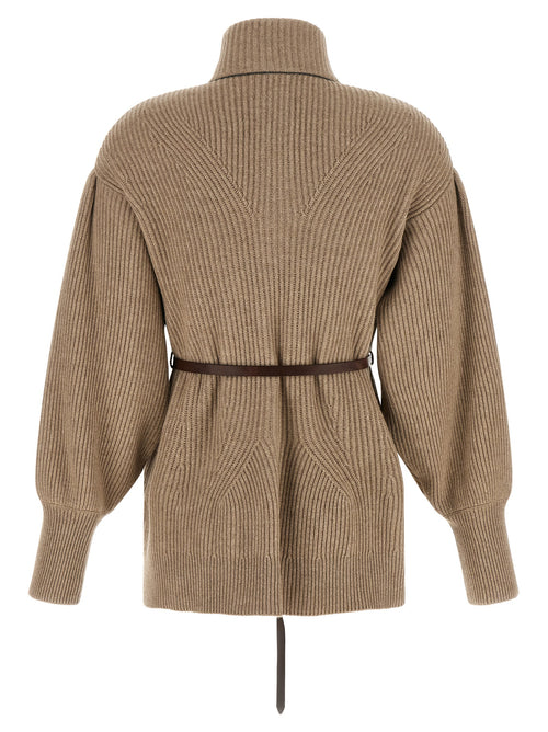Brunello Cucinelli Beige Virgin Wool Cardigan