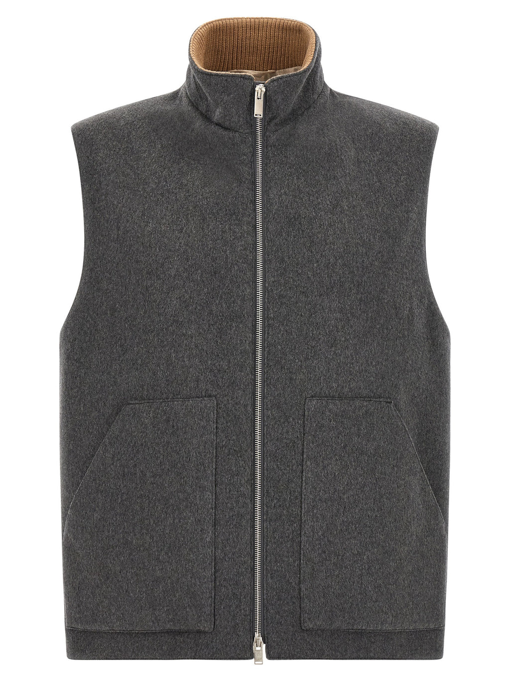 Lardini Gray Virgin Wool Sleeveless Jacket