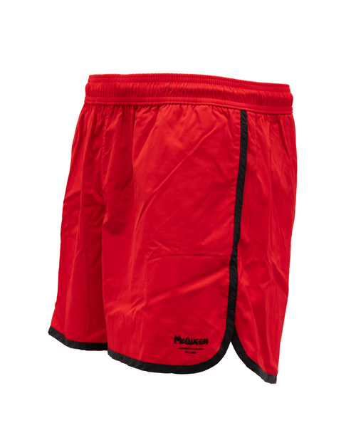 Alexander McQueen rode zwemshort van polyamide