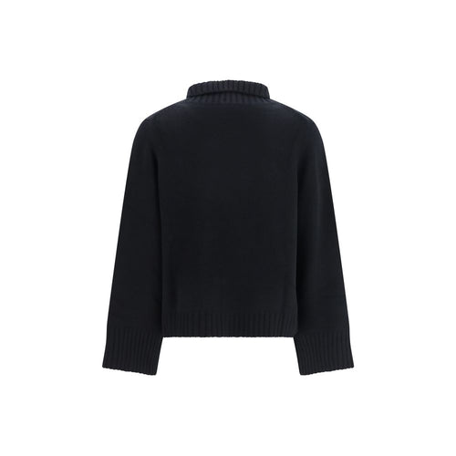 Allude Schwarzer Kaschmir-Rollkragenpullover