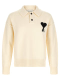Ami Paris Bicolor Wool Polo Shirt