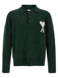 Ami Paris Bicolor Alpaca Leather Polo Shirt