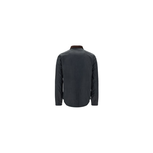 Barbour Schwarze Baumwolljacke in voller Länge