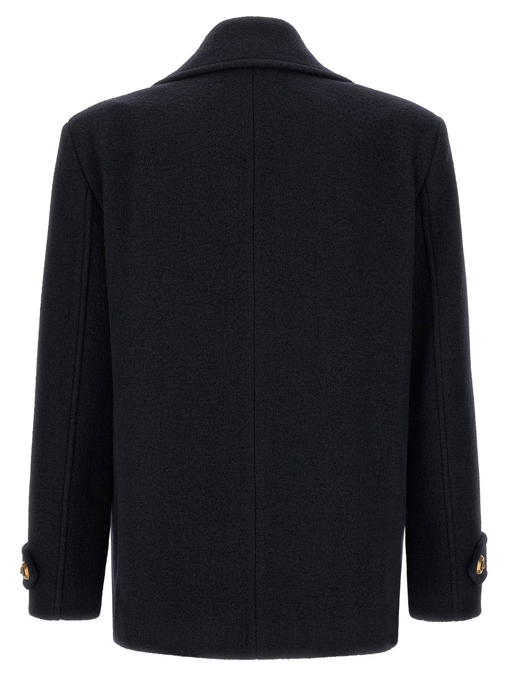 Balmain Blauwe Jas van Scheerwol