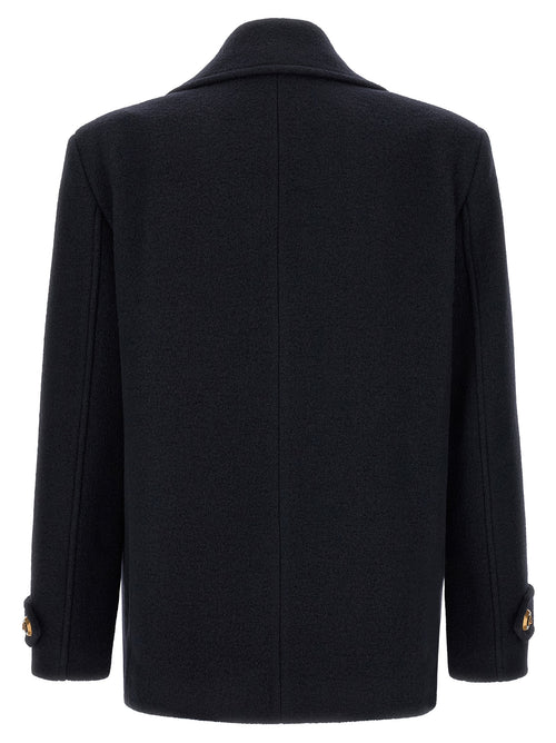 Balmain Blue Virgin Wool Coat