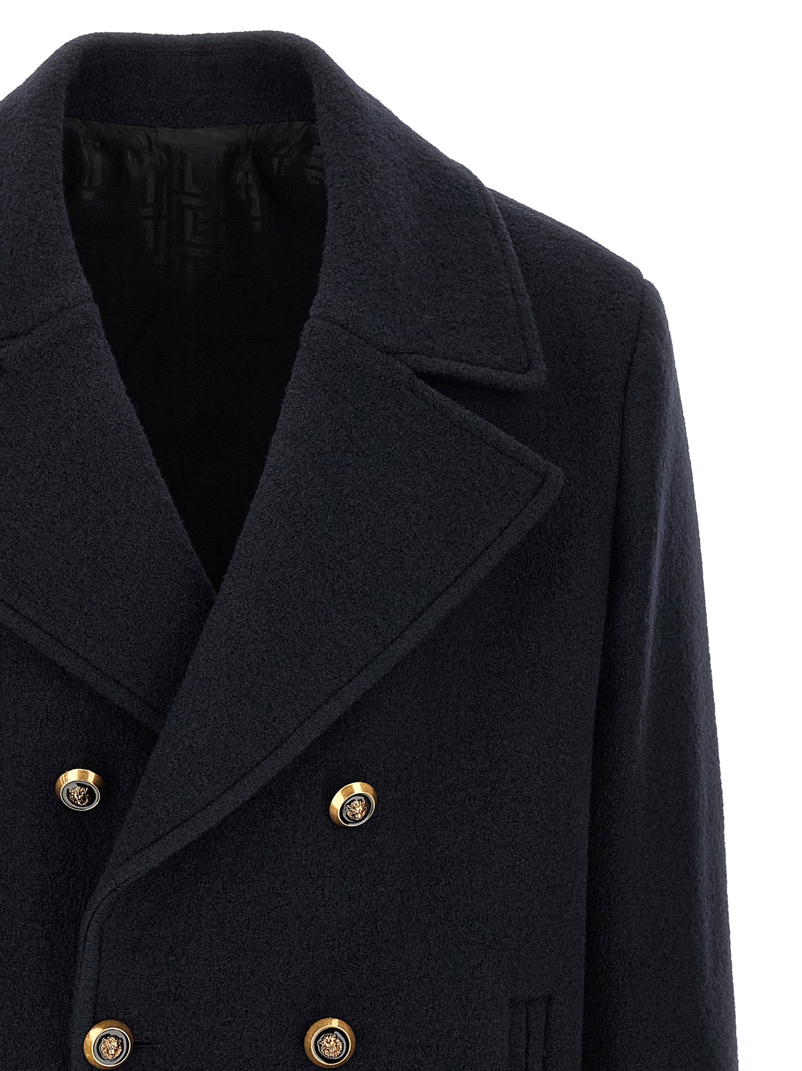 Balmain Blauwe Jas van Scheerwol