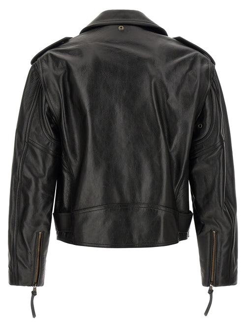 Balmain Black Calfskin Leather Jacket