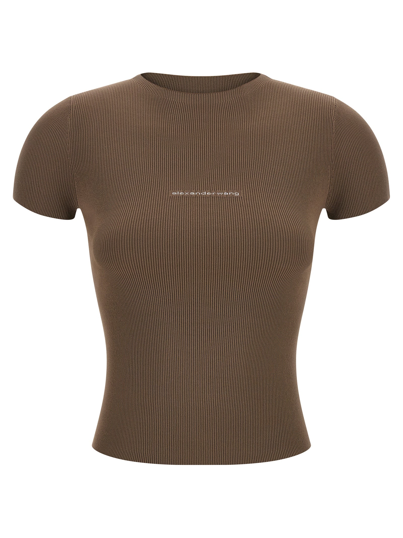 Alexander Wang Brown Polyamide T-Shirt