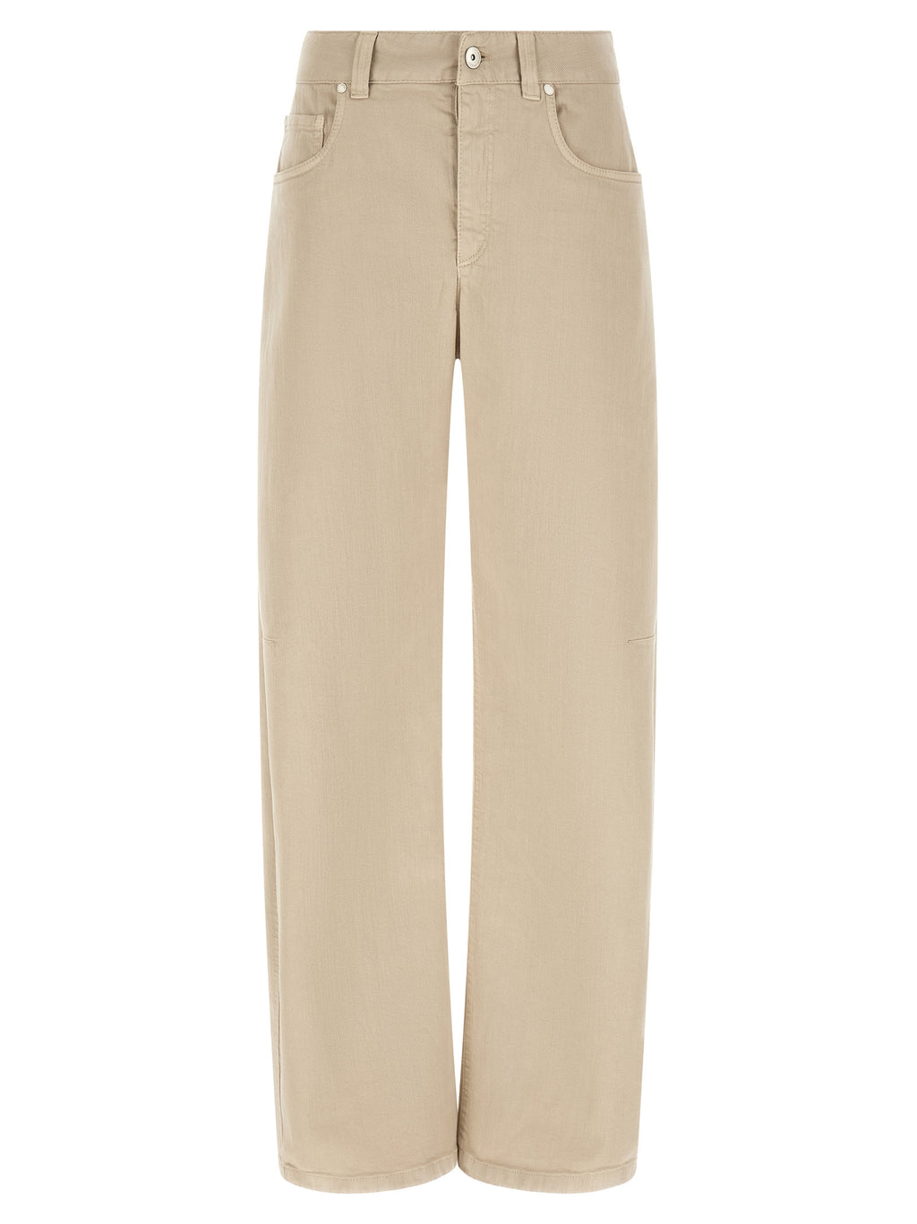 Brunello Cucinelli Beige Cotton Relaxed Fit Jeans