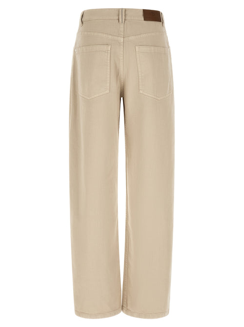 Brunello Cucinelli Beige Cotton Relaxed Fit Jeans