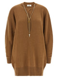 Elisabetta Franchi Brown Wool Short Dress