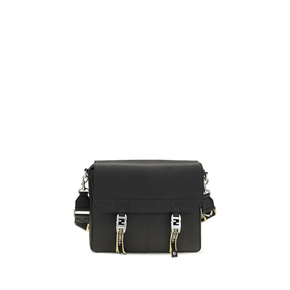Fendi Black Calf Leather Bos Taurus Shoulder Bag