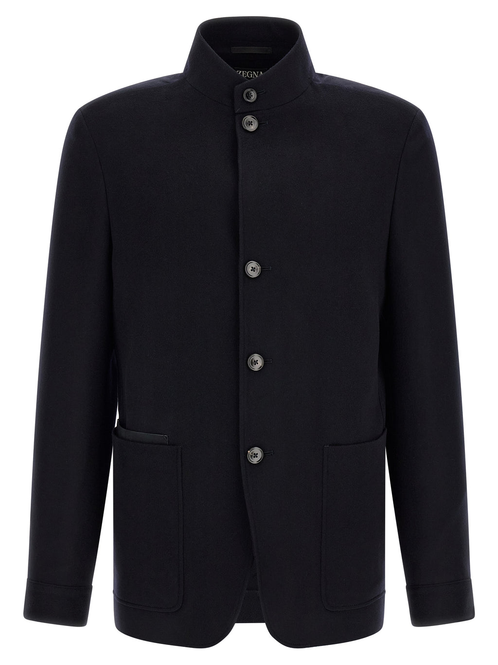 ZEGNA Blue Cashmere Full-Length Jacket