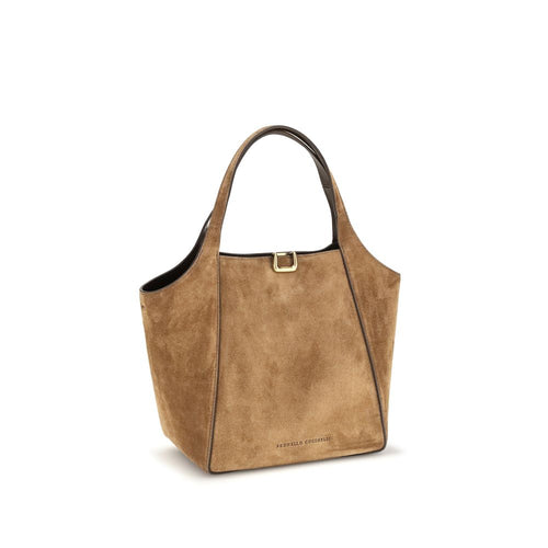 Brunello Cucinelli Beige Calf Leather Bos Taurus Shoulder Bag