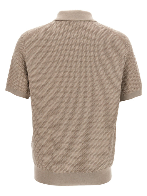 Brioni Beige Cotton Polo Shirt
