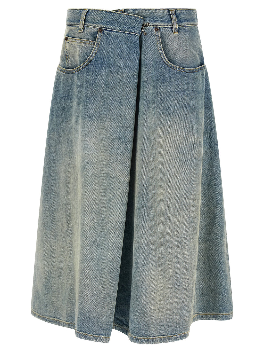 Maison Margiela Blauer Baumwoll-Midi-Rock