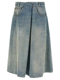 Maison Margiela Blauer Baumwoll-Midi-Rock