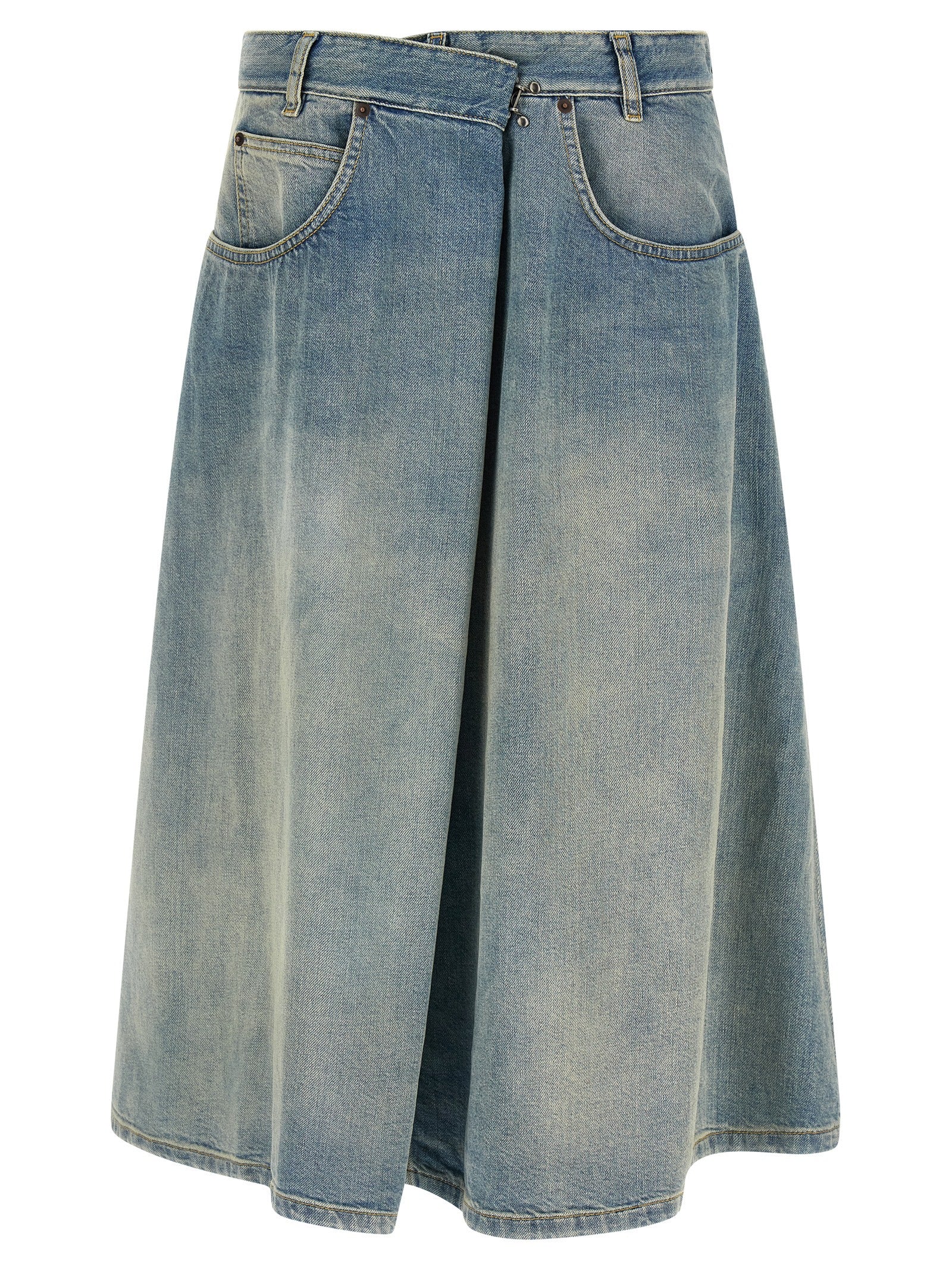 Maison Margiela Blauer Baumwoll-Midi-Rock