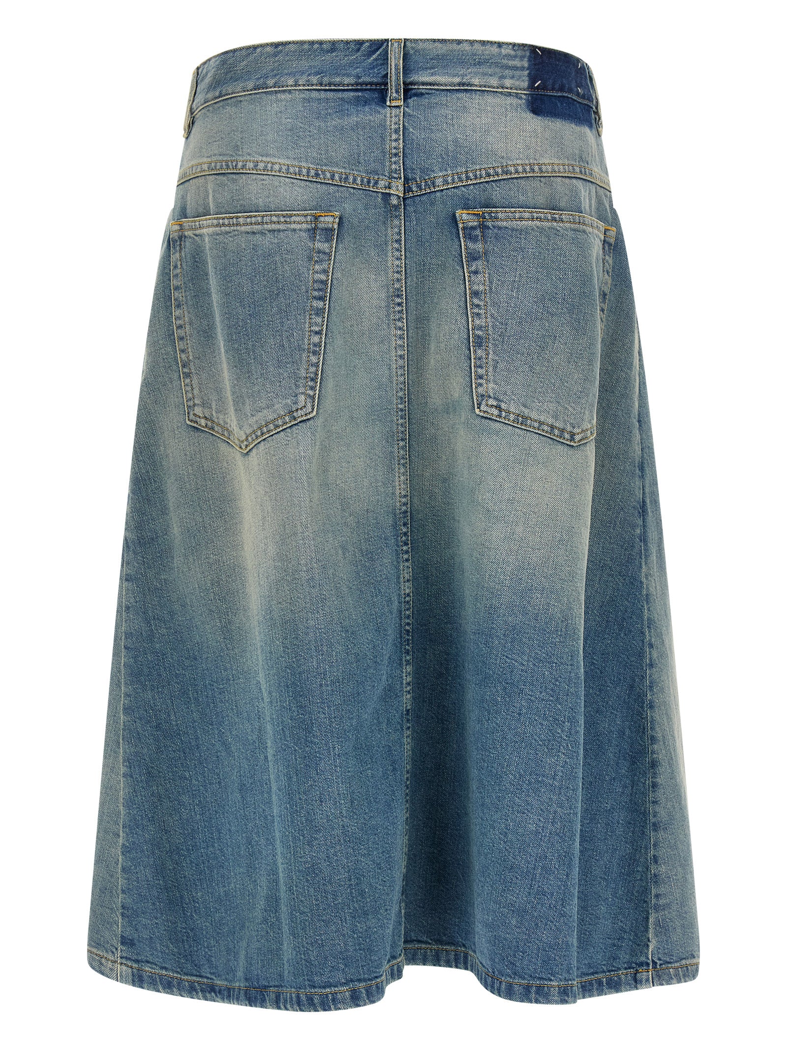 Maison Margiela Blauer Baumwoll-Midi-Rock