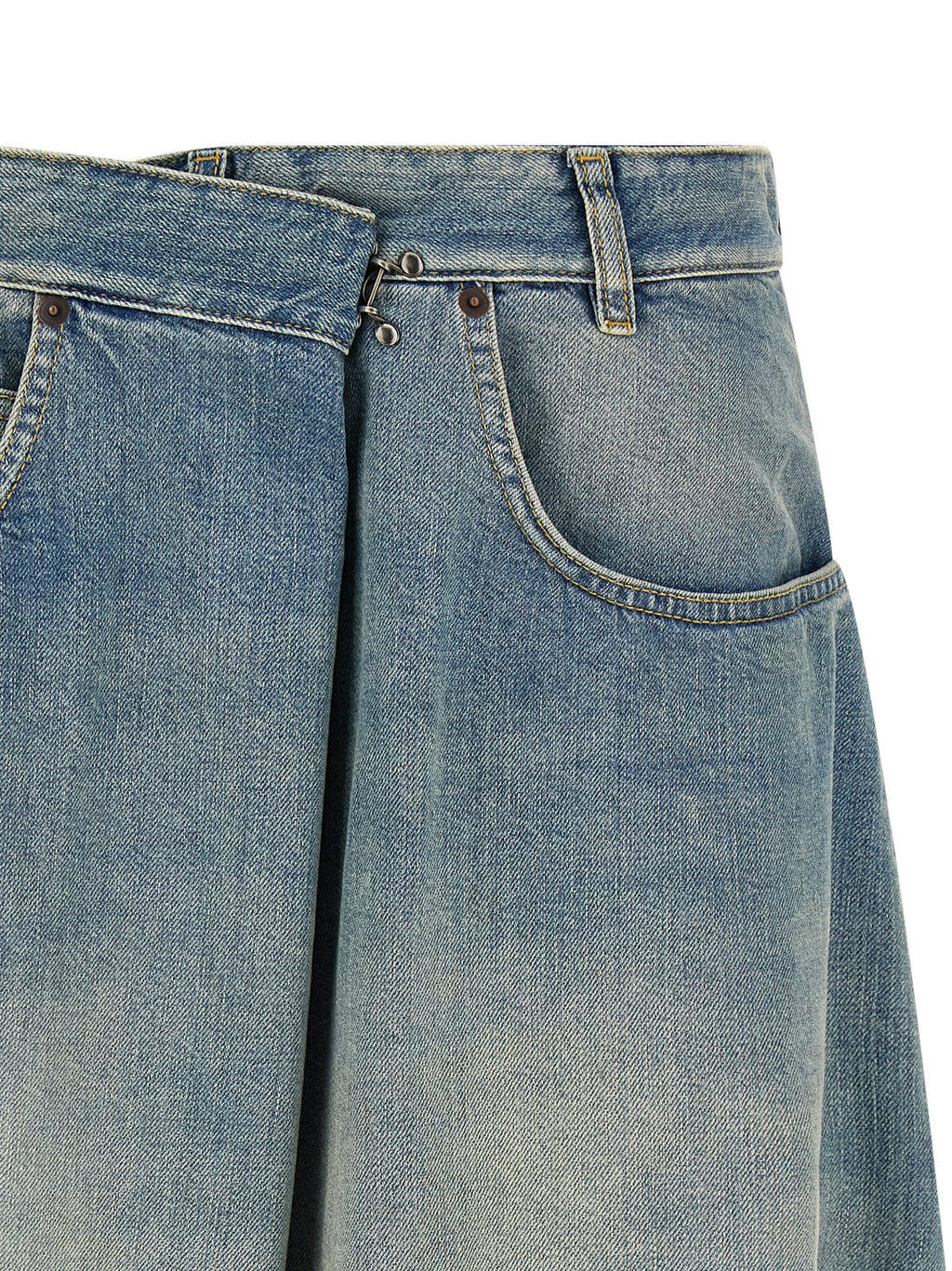 Maison Margiela Blauer Baumwoll-Midi-Rock