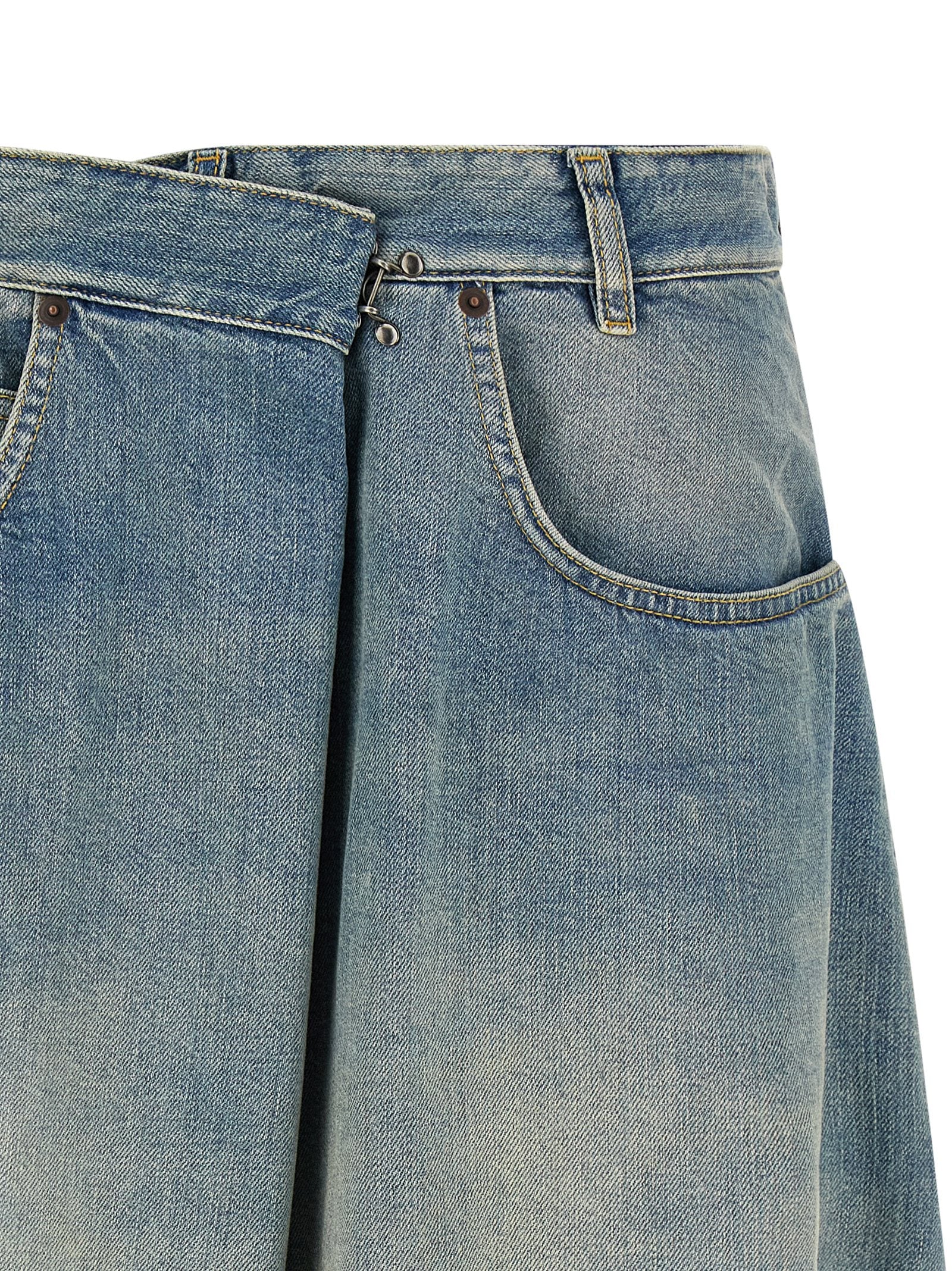 Maison Margiela Blauer Baumwoll-Midi-Rock