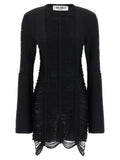The Attico Black Viscose Short Dress