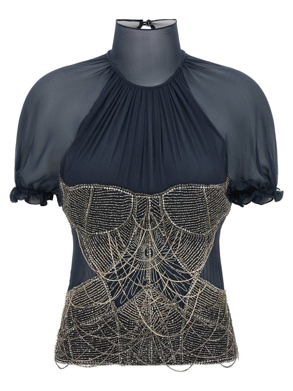 The Attico Blue Silk Tank Tops