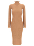 Elisabetta Franchi Beige Viscose Midi Dress