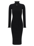 Elisabetta Franchi Black Viscose Midi Dress