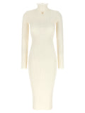Elisabetta Franchi White Viscose Midi Dress