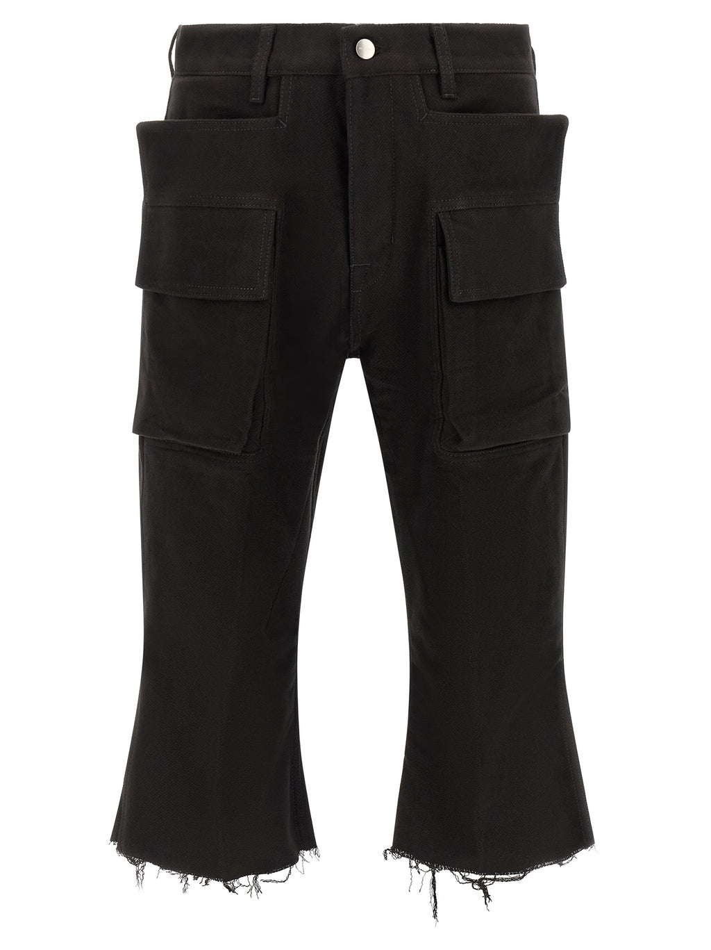 Rick Owens Black Cotton Cargo Pants