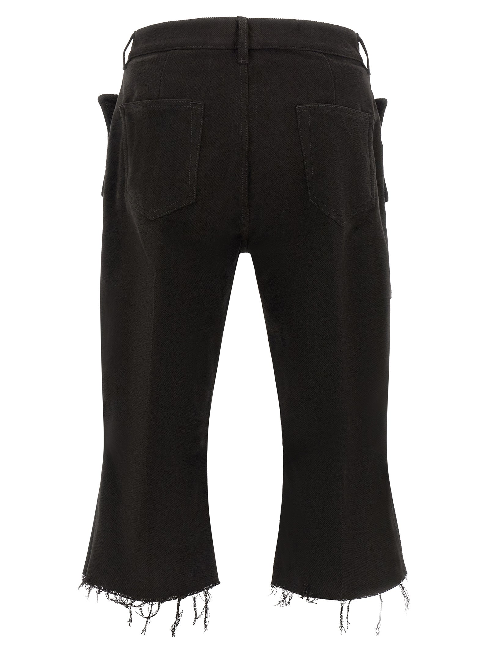 Rick Owens Black Cotton Cargo Pants