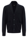 Brioni Blue Cashmere Cardigan