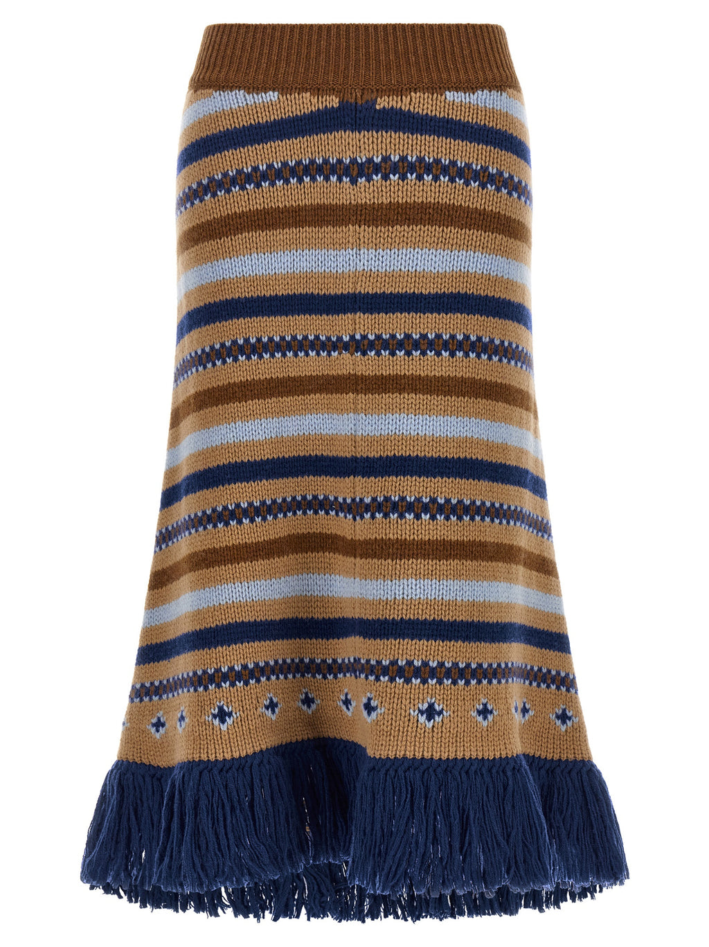 Alanui Multicolor Virgin Wool Midi Skirt