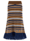 Alanui Multicolor Virgin Wool Midi Skirt