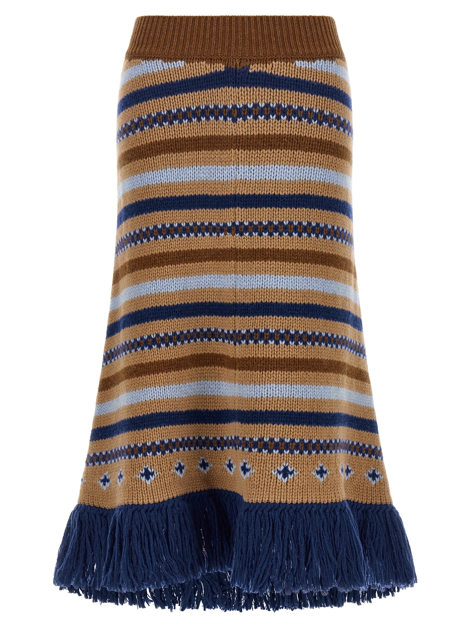 Alanui Multicolor Virgin Wool Midi Skirt