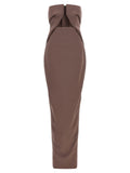 Rick Owens Brown Wool Long Dress