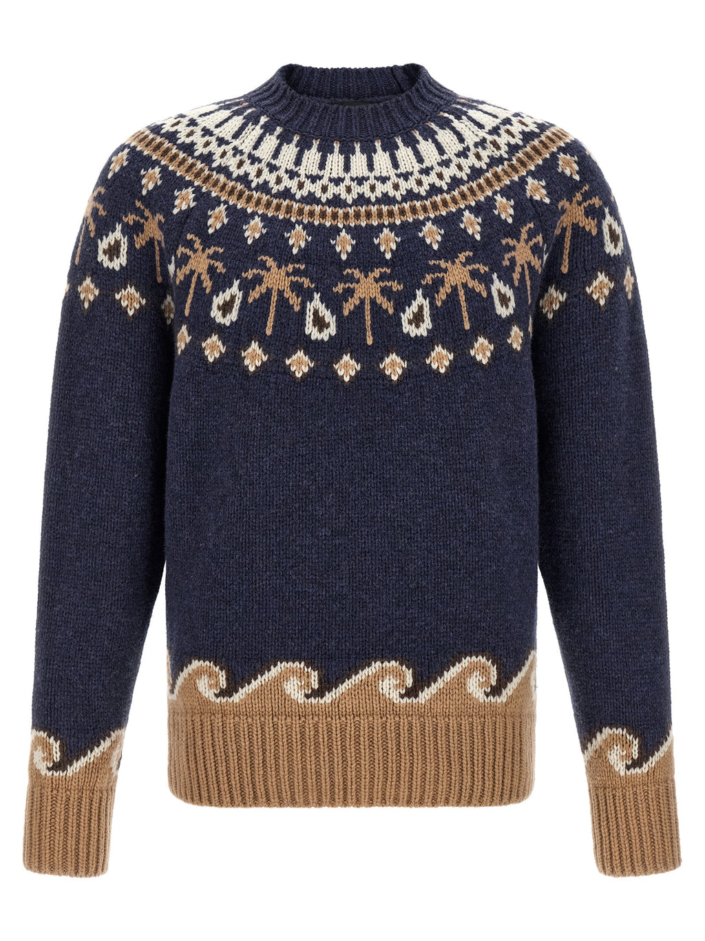 Alanui Blue Virgin Wool Cardigan