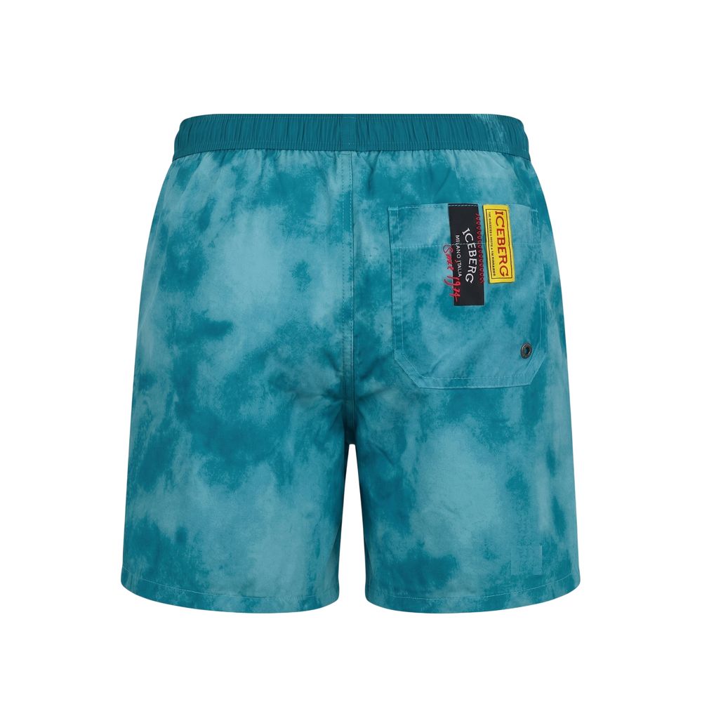 Iceberg Hellblaue Polyester Herren-Badeshorts