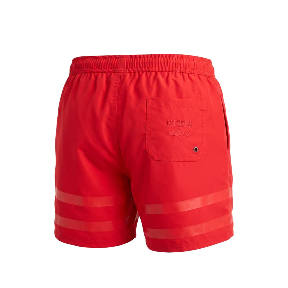 Iceberg Rote Polyester-Badeshorts für Herren
