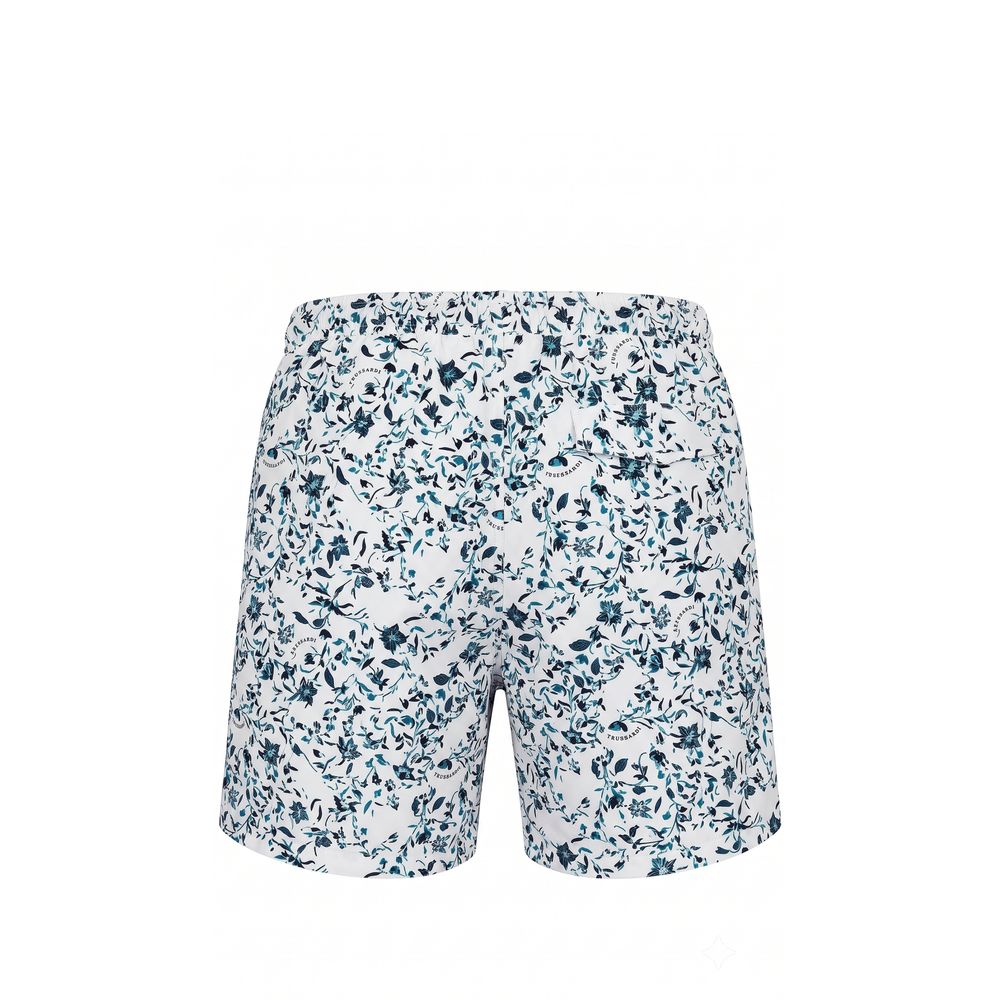 Trussardi Beachwear Weiße Polyester Herren Badeshorts