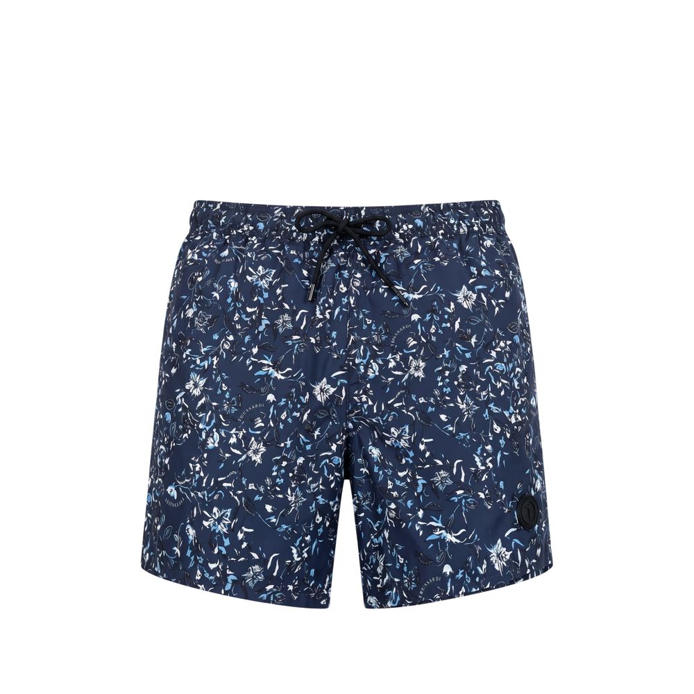 Trussardi Beachwear Blaue Polyester Herren Badeshorts