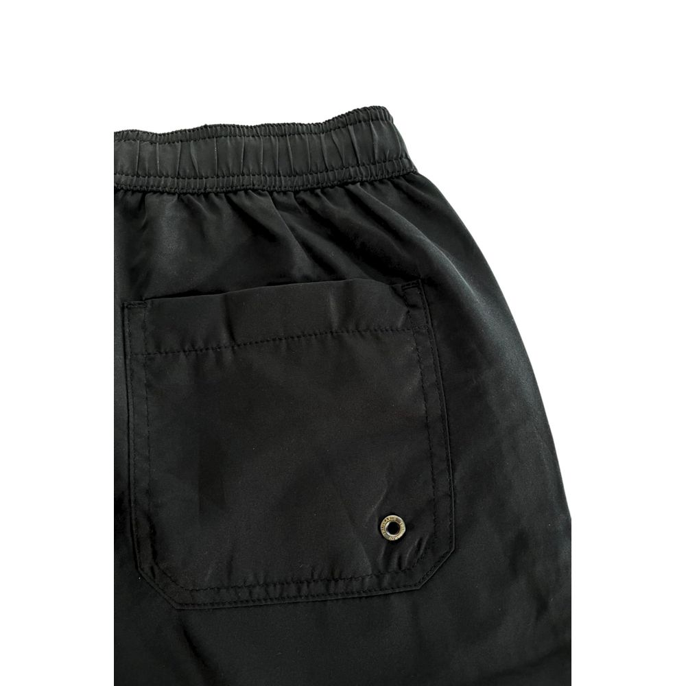 Trussardi Beachwear Schwarze Polyester Herren Badeshorts