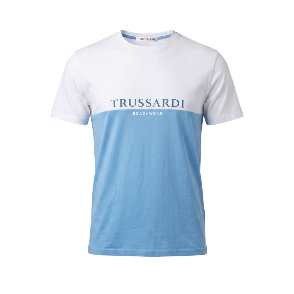 Trussardi Beachwear Hellblaues Baumwolle Herren T-Shirt