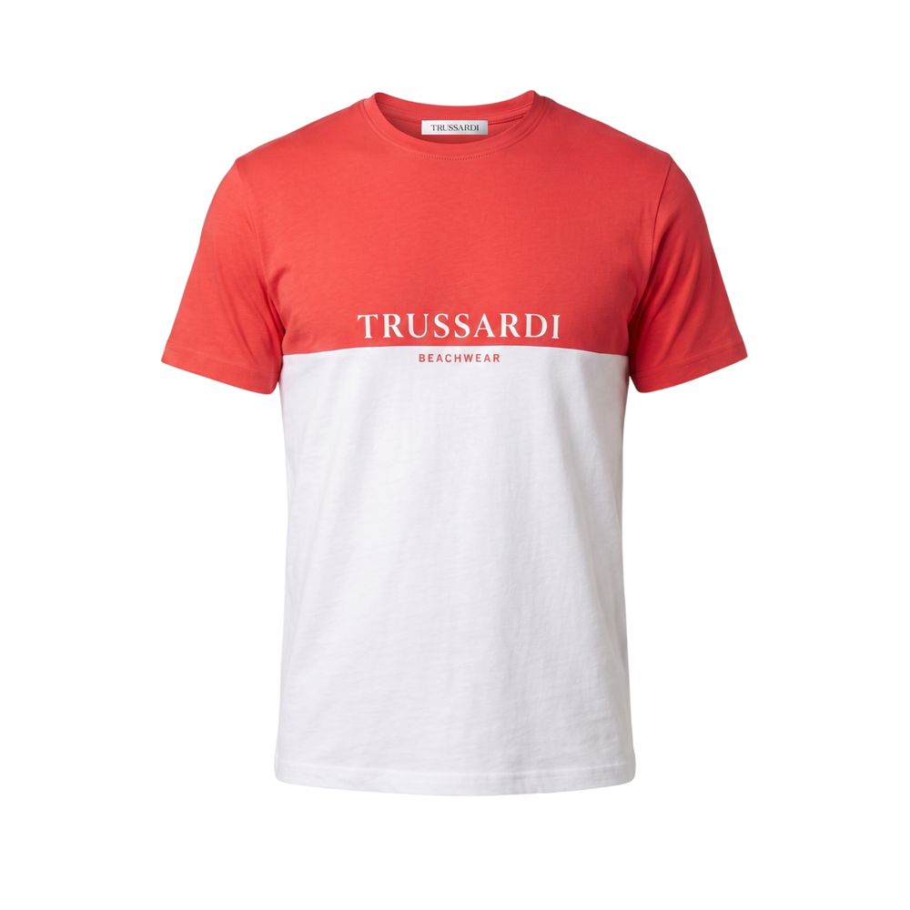 Trussardi Beachwear Weißes Baumwolle Männer T-Shirt