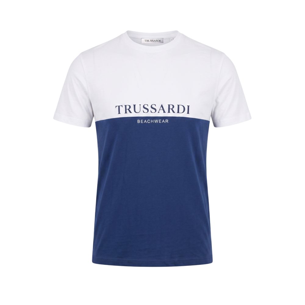 Trussardi Beachwear Blau Baumwolle Männer T-Shirt