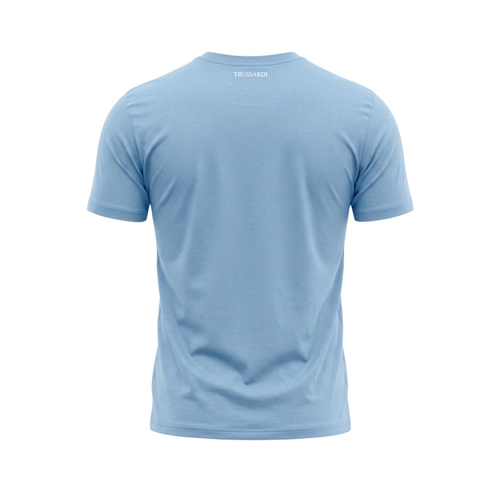 Trussardi Beachwear Hellblaues Baumwoll-Herren-T-Shirt