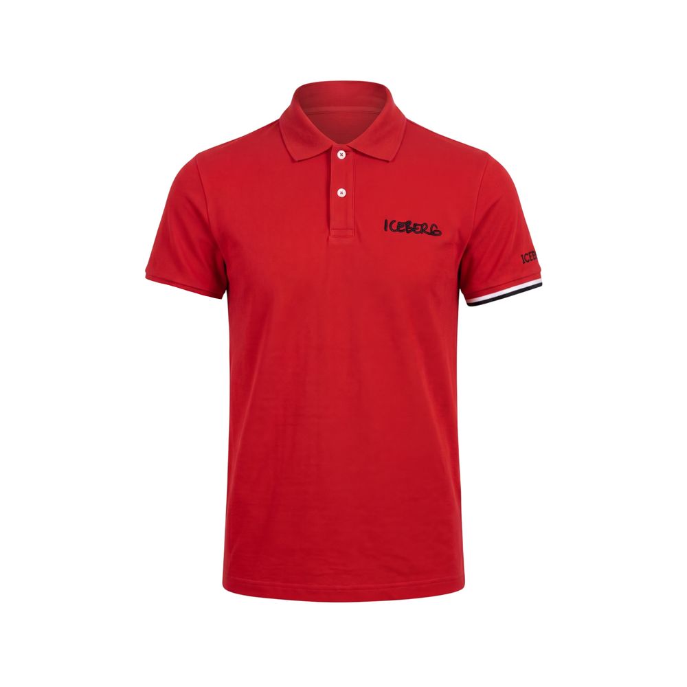 Iceberg Rotes Baumwoll-Poloshirt für Männer