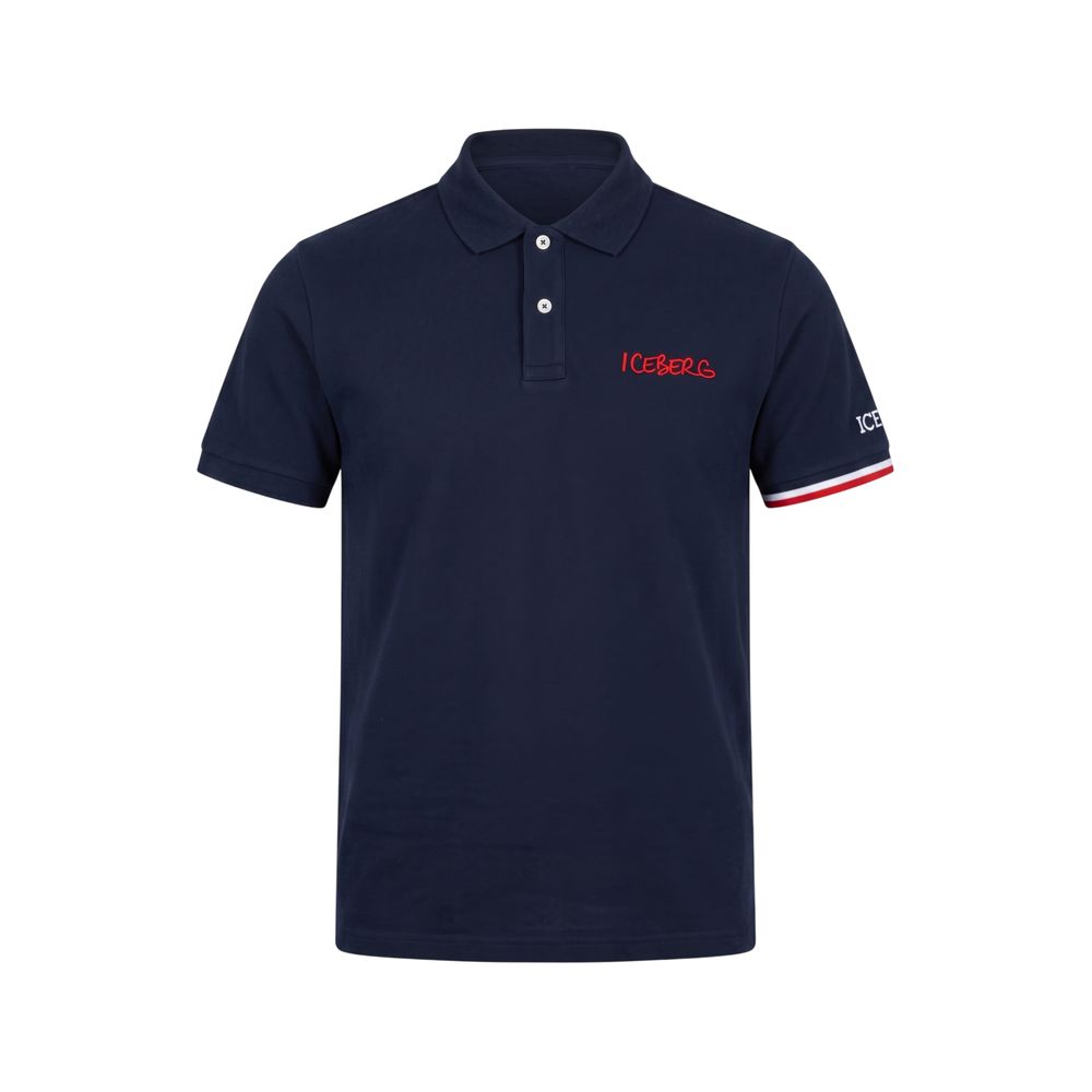 Iceberg Blaues Baumwoll-Poloshirt für Männer