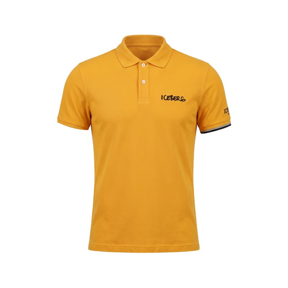 Iceberg Herren Poloshirt aus gelber Baumwolle